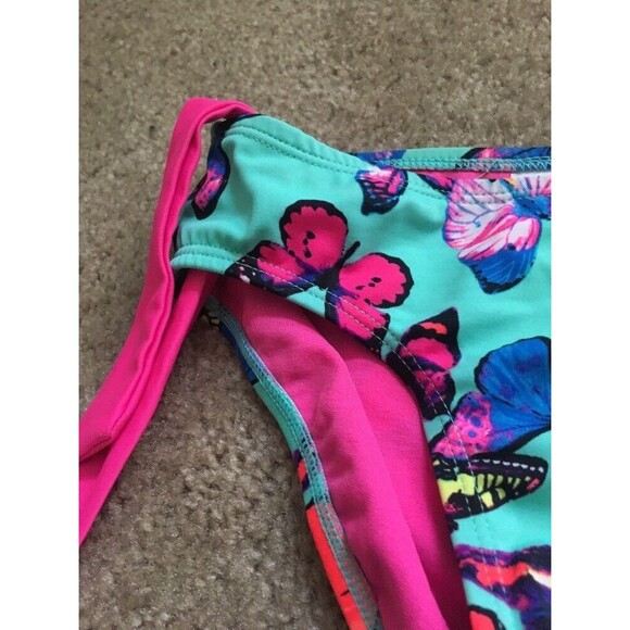 Justice Girls Colorful Print Swim Bikini Bottom Lined 1 Piece Size 8 Multicolor - Picture 3 of 6